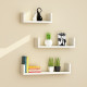 U Shape Wall Mounted Storage Shelves Room Display Floating Shelf Units MDF Wood - Light Walnut