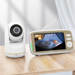 VB803 5inch HD Baby Monitor with Camera Two-way Talk Auto Night Vision PTZ Viewing Zoom in Built-in 8 lullabies Temperature Monitoring Security Camcorder