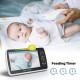 5inch Video Baby Monitor with Camera Remote PTZ Viewing Auto Infrared Night Vision Two-way Intercome Timer Setting Lullabies Temperature Monitoring Security Camcorder