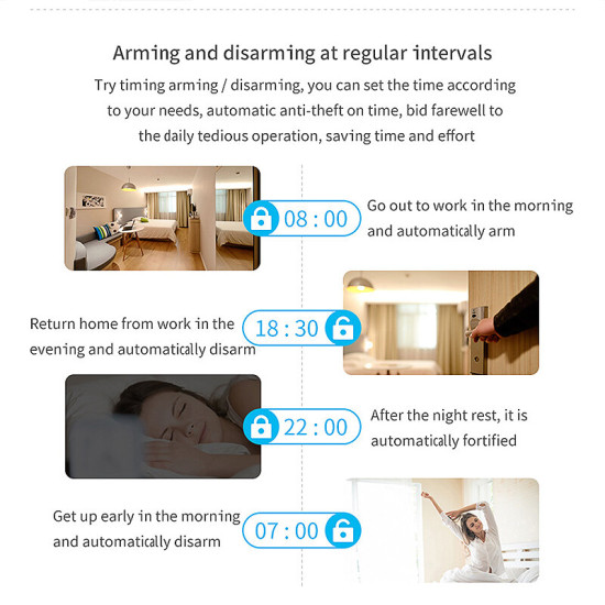 Wireless GSM Burglar Alarm Tuya Smart Home WiFi Alarm System Kit Multifuctional Anti-theft Security Device Kit with Alexa Google