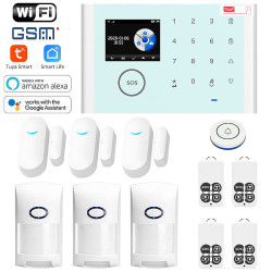 Tuya WiFi Home Alarm System Host Kit Wireless GSM Anti-theft Alarm Multifuctional Burglar System for Home Safety Work with Alexa Google