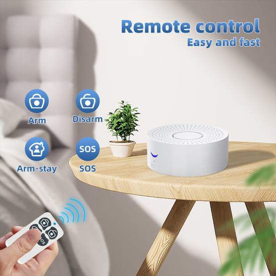 Tuya WiFi Anti-theft Alarm System Remote Control Arming Disarming SOS Powerful Horn Alarm for Home Safety Precaution System Alarm Kit