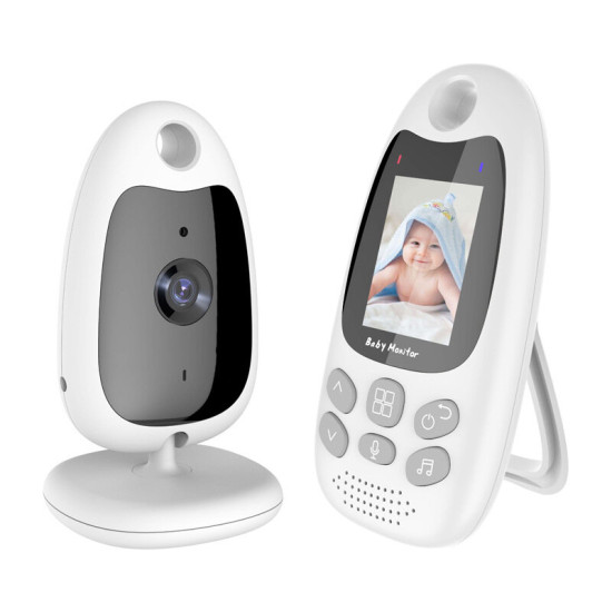 VB610 2.0 inch Wireless Indoor Video Baby Monitor Two-Way Intercom Temperature Monitoring Auto Night Vision Security Camera Newborns Nanny Babysitter EU Plug