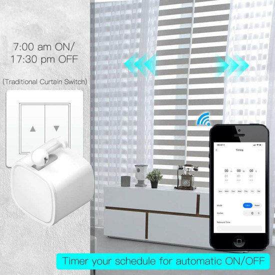 Smart Switch Button Pusher Bluetooth Fingerbot Tuya Smart Life App or Timer Control Add Hub Compatible With Alexa Google Home - White