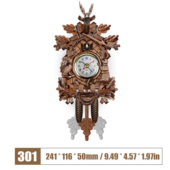 Wall Clocks Cuckoo Pendulum Watch Art Craft Home Decoration Hanging Wood Watches - 301