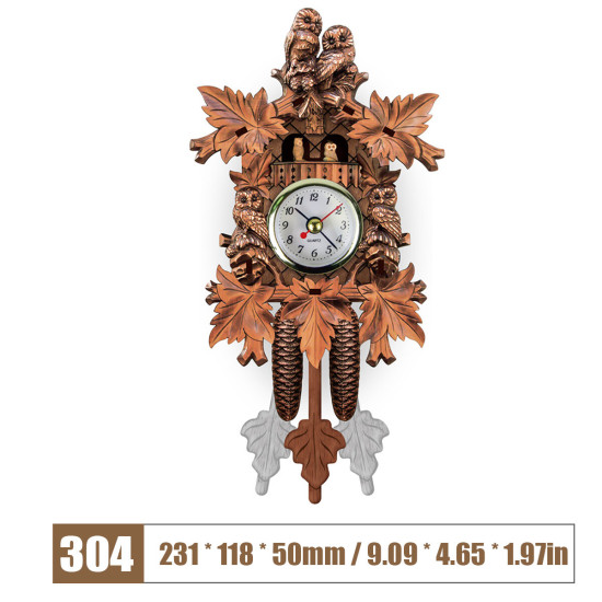 Wall Clocks Cuckoo Pendulum Watch Art Craft Home Decoration Hanging Wood Watches - 301