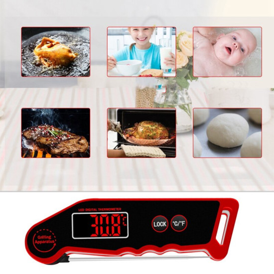 Bakeey LED Meat Thermometer Digital Thermometer  Fast Reading in 3 Seconds with Backlight and Calibration For Kitchen