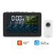 Tuya Smart WiFi Weather Station EU Plug Indoor Outdoor Thermometer Hygrometer with Color Display Screen APP Remote Control Alarm Clock Setting Humidity Temperature Sensor Device