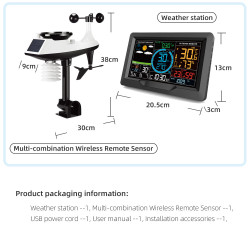 Multifunctional Weather Station Temperature Humidity Wind Speed and Rainfall Detection Wireless Weather Forecast Clock