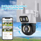 3MP+3MP WiFi IP Camera 4K 6MP Wireless Security Surveillance Cameras NETIP Onvif Human Detection Home Outdoor CCTV IP Camera Dual Lens Auto Tracking - Black/White