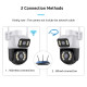 3MP+3MP WiFi IP Camera 4K 6MP Wireless Security Surveillance Cameras NETIP Onvif Human Detection Home Outdoor CCTV IP Camera Dual Lens Auto Tracking - Black/White