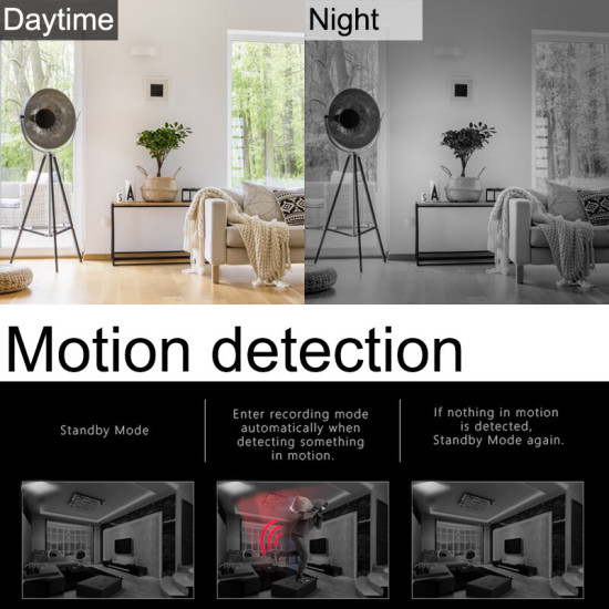 XD 1080P FHD Mini Cameras IR-cut Night Vision Security Protection Micro Cam Motion Detection Loop Video Mobile Monitoring Video Recorder Camera - No battery