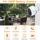 Pripaso 1080P Wireless Battery Powered IP CCTV Camera Outdoor  Indoor Home Waterproof Security Rechargeable Wifi Battery Camera