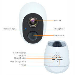 Pripaso 1080P Wireless Battery Powered IP CCTV Camera Outdoor  Indoor Home Waterproof Security Rechargeable Wifi Battery Camera