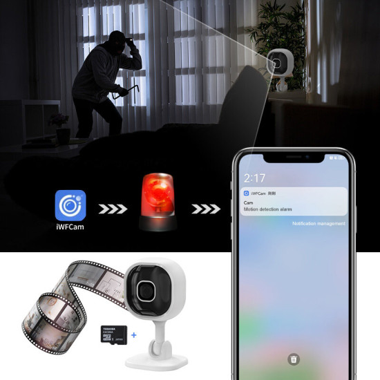 A3 IP Camera HD 1080P Mini WIFI Camera Cam Infrared Night Vision APP Push Alarm Motion Detection Camera Support Voice Intercom