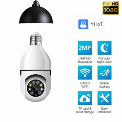 E27 Light Bulb Camera Full Color Night Vision Wireless Wifi Camera Smart Security Camera 1080P 360 Rotate Wifi IP PTZ For Outdoor Camera