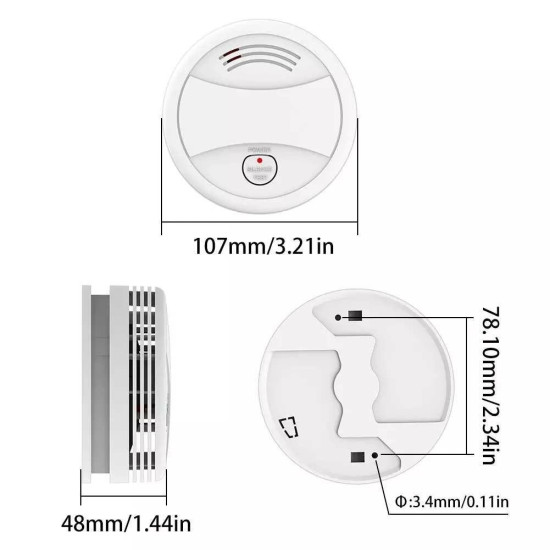 Wifi Tuya Smart Smoke Detector Sensor 80DB Alarm Fire Smoke Detector Wifi Fire Protection Home Security Alarm Smart Life APP