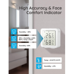 Tuya WiFi Smart Wireless Humidity Temperature Sensor With LCD Screen Display Smart Home Alarm Push Works With Alexa Google Home