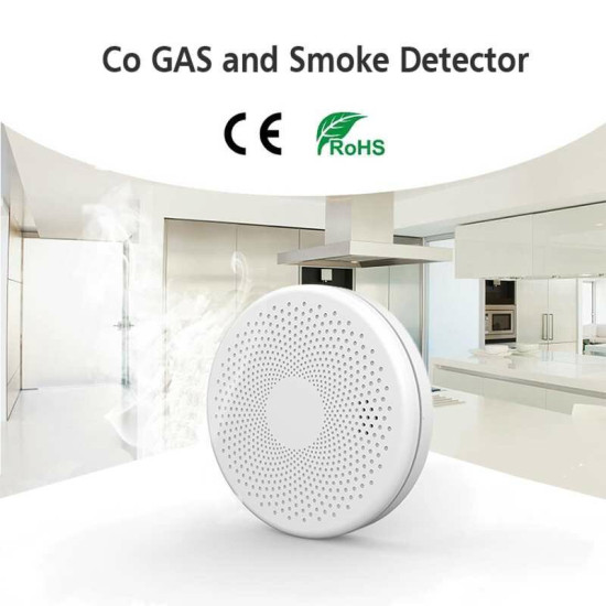 2 in 1 Version WiFi Function Tuya And Smart Life Smoke Detector Sensor & Carbon Monoxide Co Gas Detector Smoke Fire Sound Alarm