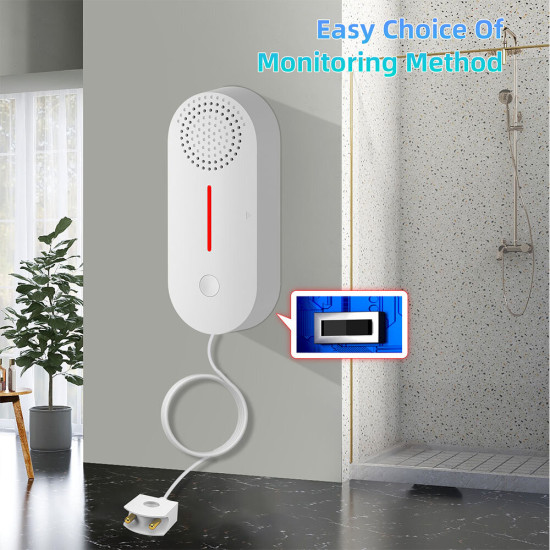 Tuya WiFi Smart Water Leakage Sensor Real-time Water Level Monitoring Overflow Leakage Detector APP Remote Alarm Push Time Setting 100dB Sound Alarm System for Home Safety Monitor