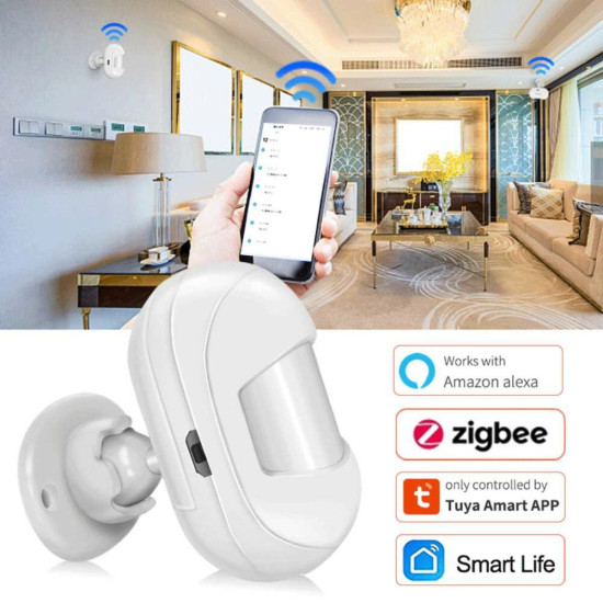 Tuya ZigBe Smart PIR Motion Sensor Built In Battery Passive Infrared Detector Security Burglar Alarm Sensor Smart Life App