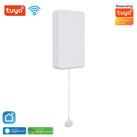 Tuya Smart WiFi Water Flood Sensor 2.4GHz Smart Home Wireless APP Remote Control Alarm Push Notification Water Leakage Overflow Detector Compatible With Alexa Google Home