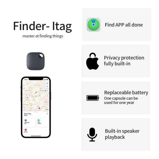 Professional Anti-lost Locator for The Elderly Children iTag Finder Tracking Device for iPhone for iPod for iPad - white