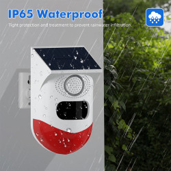 RF433 Solar Powered Infrared Alarm IP65 Waterproof 120dB High Sound PIR Human Detection Night Vision Outdoors Alarm Light