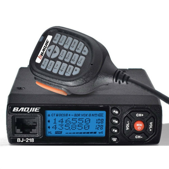 BaoJie BJ-218 25W Mobile Radio VHF UHF 136-174 400-470MHz Ham Radio Car Walkie Talkie Long Range