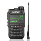 ABBREE AR-518 Full Bands Walkie Talkie 128 Channels LCD Color Screen Two Way Radio Air Band DTMF SOS Emergency Function - Black