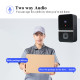 Wireless Video Doorbell 2.4GHz Smart Doorbell Camera IR Night Vision Two-way Audio Remote Phone APP Viewing Control Home Surveillance Video Doorbell - Black