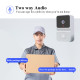 2.4G WiFi Video Doorbell Wireless HD Night Vision Remote Phone Monitoring Two-way Intercom Alarm Notification Push Motion Detection Intelligent Camera Door Bell - Black