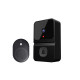 2.4G WiFi Video Doorbell Wireless HD Night Vision Remote Phone Monitoring Two-way Intercom Alarm Notification Push Motion Detection Intelligent Camera Door Bell - Black