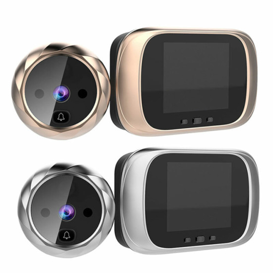 Intelligent Visual Peephole Electronic Ppeephole Door Mirror with Internal Memory - Gold