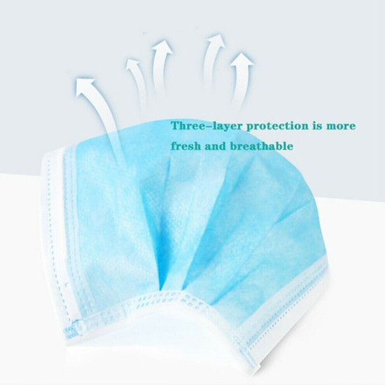 50pcs Face Mouth Masks Fast delivery Hot Sale 3-layer Mask Non Woven Disposable Anti-Dust Masks Earloops Masks - 50Pcs