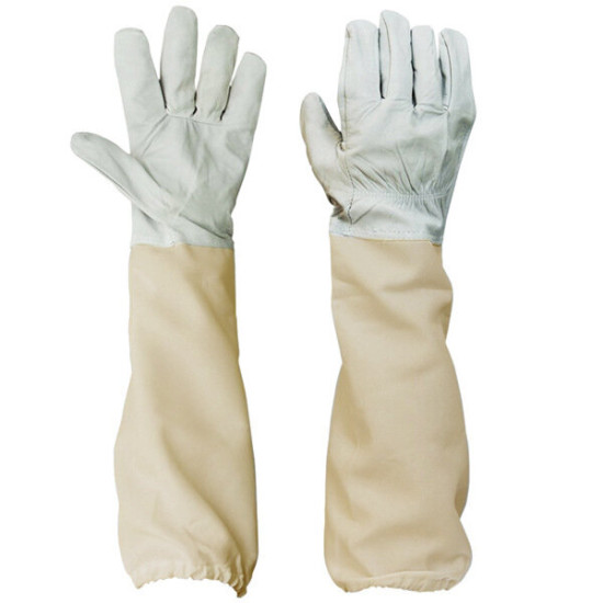 Protective Clothing for Beekeeping Professional Ventilated Full Body Bee Keeping Suit with Leather Gloves White Color