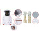 Protective Clothing for Beekeeping Professional Ventilated Full Body Bee Keeping Suit with Leather Gloves White Color