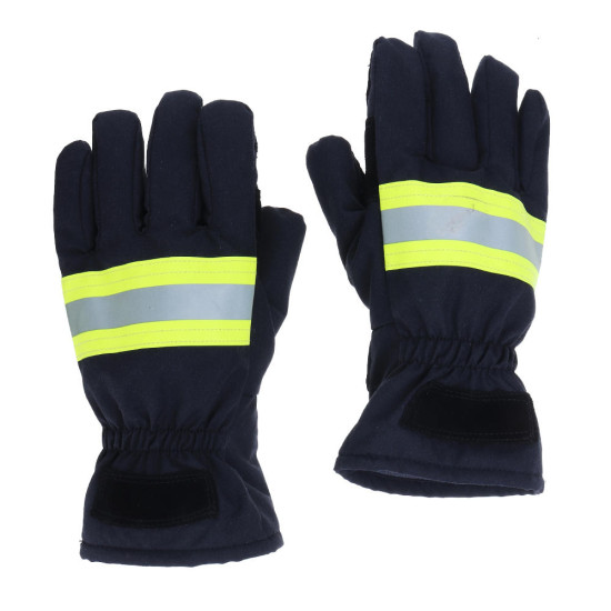 Fire Proof Protective Work Gloves Reflective Strap Fire Resistant Anti-static Safety Gloves for Firefighter - Orange