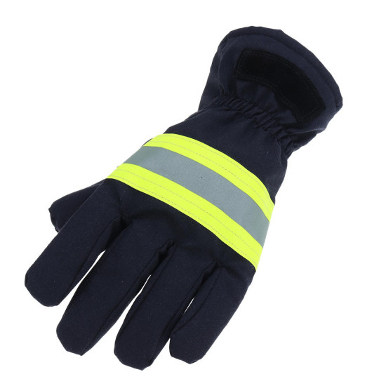 Fire Proof Protective Work Gloves Reflective Strap Fire Resistant Anti-static Safety Gloves for Firefighter - Orange