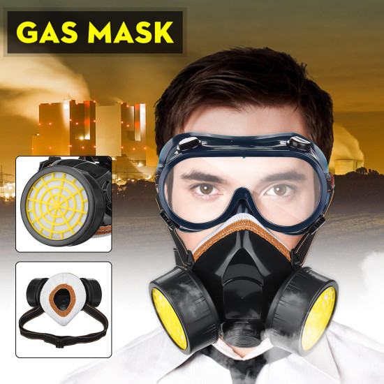 Gas Mask Protection Filter Chemical Respirator Safety Dust Mask Paint Spray Pesticide Anti Dust Respirator - A