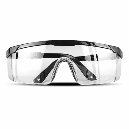 Safety Goggles Foldable Adjustable Anti-fog Anti-Sneeze Liquid Eye Protection Anti-Droplets Windproof Lab Glasses Clear Lens - B