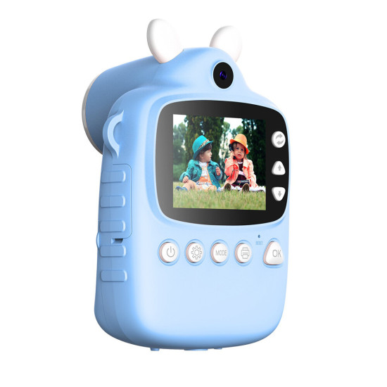 P1 Children Instant Camera 1080P HD 2.4-inch Screen Instant Printing Camcorder with MP3 for Polaroid Mini Digital Cam - Blue