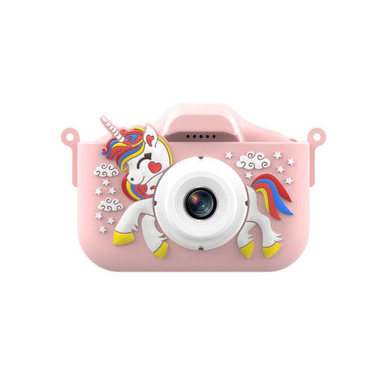 X10S Unicorn Digital Toy Camera 4000W 2.0 IPS Screen Childrens Camera for Kid Birthday Gift - Pink