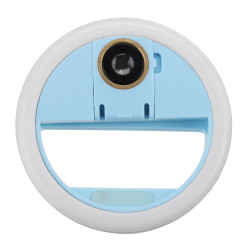 Universal Selfie LED Ring Flash 0.63x Wide-Angle Macro Phone External Lens Camera for Cell Phone - White