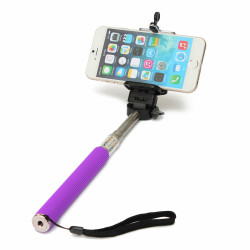 Extendable Handheld Selfie Stick Monopod with Clip for Smartphone - Pink