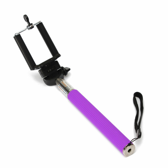 Extendable Handheld Selfie Stick Monopod with Clip for Smartphone - Pink