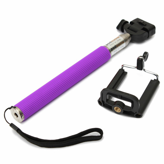 Extendable Handheld Selfie Stick Monopod with Clip for Smartphone - Pink