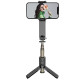 TokQi L09 Handheld Gimbal Stabilizer bluetooth Mobile Phone Holder Foldable Selfie Stick with Tripod Adjustable Filling Light for iPhone Xiaomi Huawei - Black