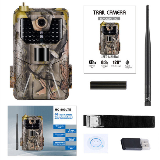 SUNTEK HC-900LTE 4G Hunting Trail Camera 16MP 1080P Wildlife Night Vision Cam Photo Traps Game Outdoors Shooting Cameras European Version