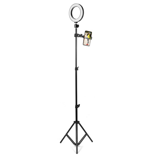 16cm 2700K-5500K Dimmable USB LED Ring Light Universal Phone Holder Adjustable Tripod Stand for Makeup Selfie Video Youtube Blog - Ring Light Tripod